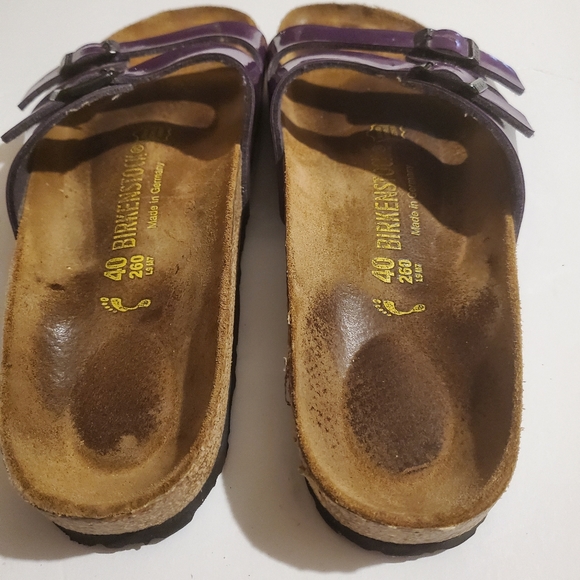 Arizona Birko-Flor Patent Sandals sz 40 - Picture 2 of 10